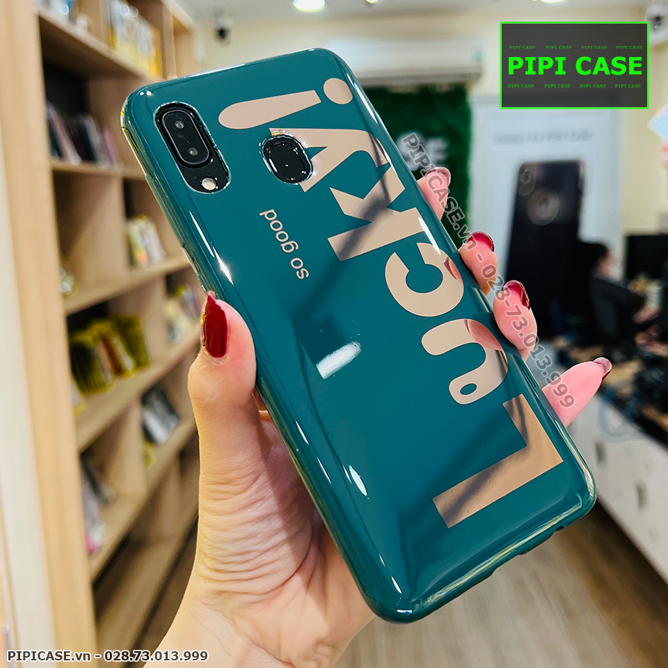 Ốp Lưng Samsung A20 / A30 - Lucky - Xanh Lá