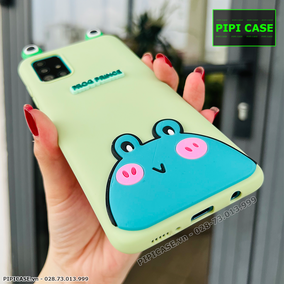 Ốp Lưng Samsung A71 - HH Frog - Xanh Lá