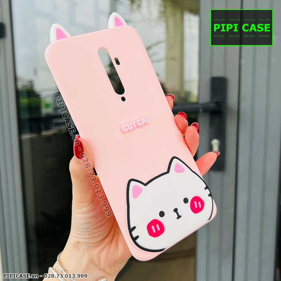Ốp Lưng Oppo Reno 2F - HH Cat - Hồng