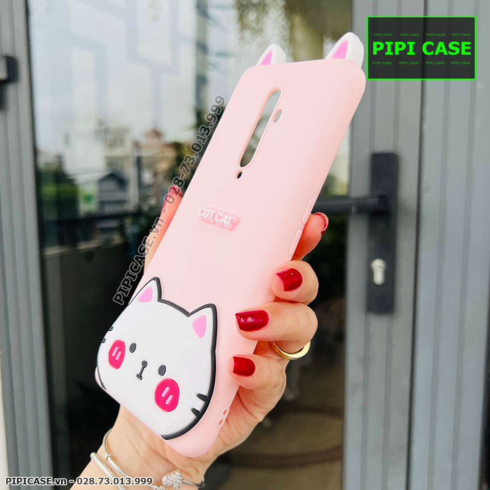Ốp Lưng Oppo Reno 2F - HH Cat - Hồng