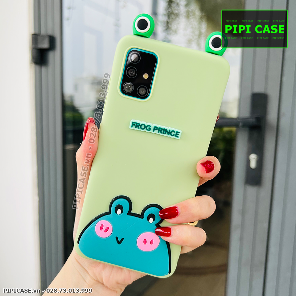 Ốp Lưng Samsung A71 - HH Frog - Xanh Lá