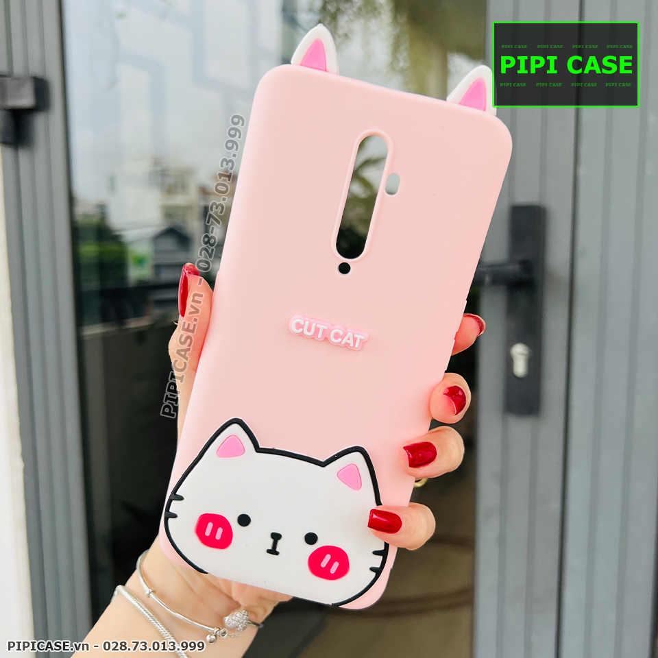 Ốp Lưng Oppo Reno 2F - HH Cat - Hồng