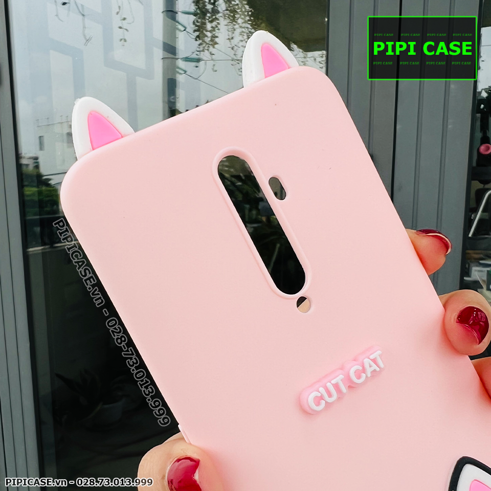 Ốp Lưng Oppo Reno 2F - HH Cat - Hồng