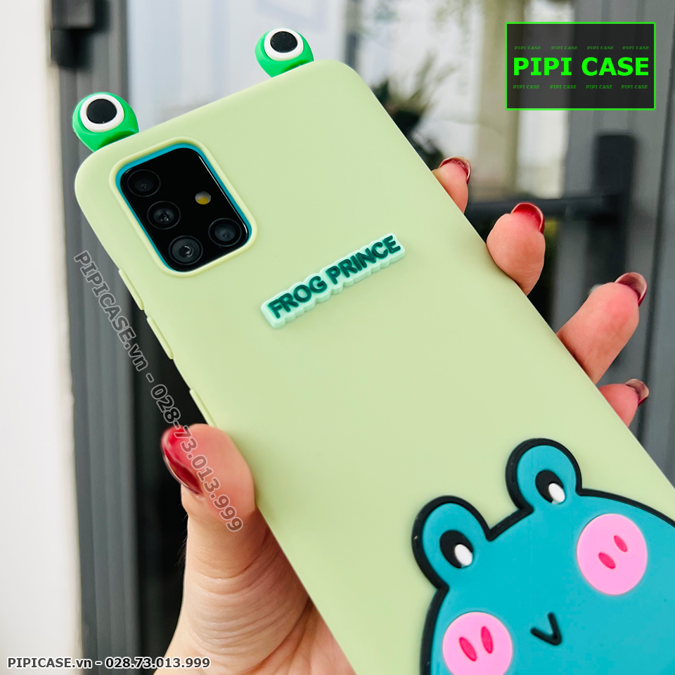 Ốp Lưng Samsung A71 - HH Frog - Xanh Lá