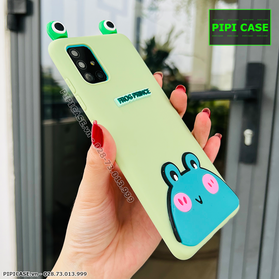 Ốp Lưng Samsung A71 - HH Frog - Xanh Lá