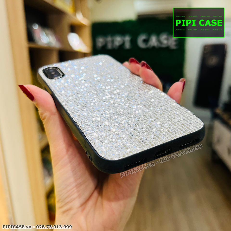 Ốp Lưng iPhone X / XS - Kim Tuyến - Bạc