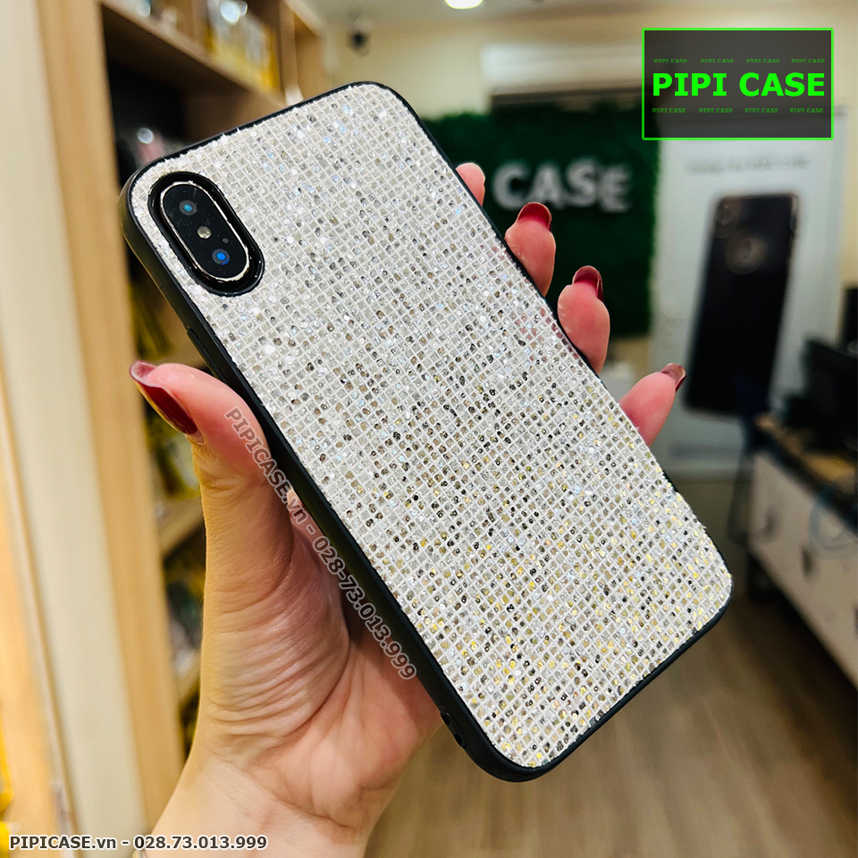 Ốp Lưng iPhone X / XS - Kim Tuyến - Bạc