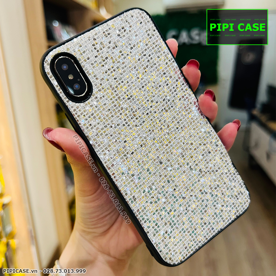 Ốp Lưng iPhone X / XS - Kim Tuyến - Bạc