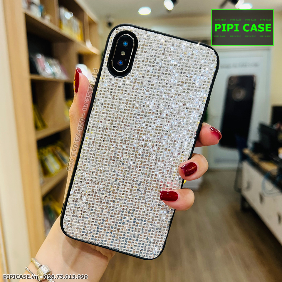 Ốp Lưng iPhone X / XS - Kim Tuyến - Bạc