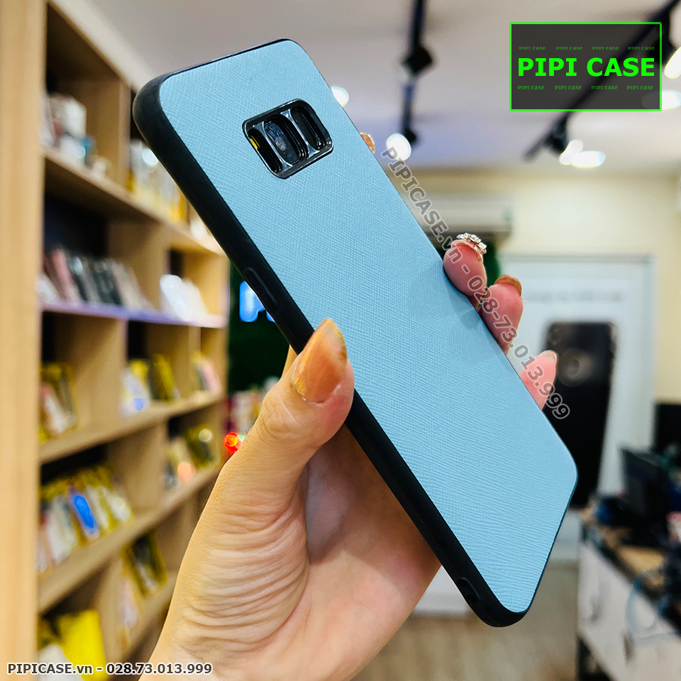 Ốp Lưng Samsung S8 Plus - Simple Da - Xanh