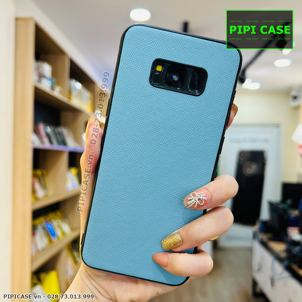 Ốp Lưng Samsung S8 Plus - Simple Da - Xanh