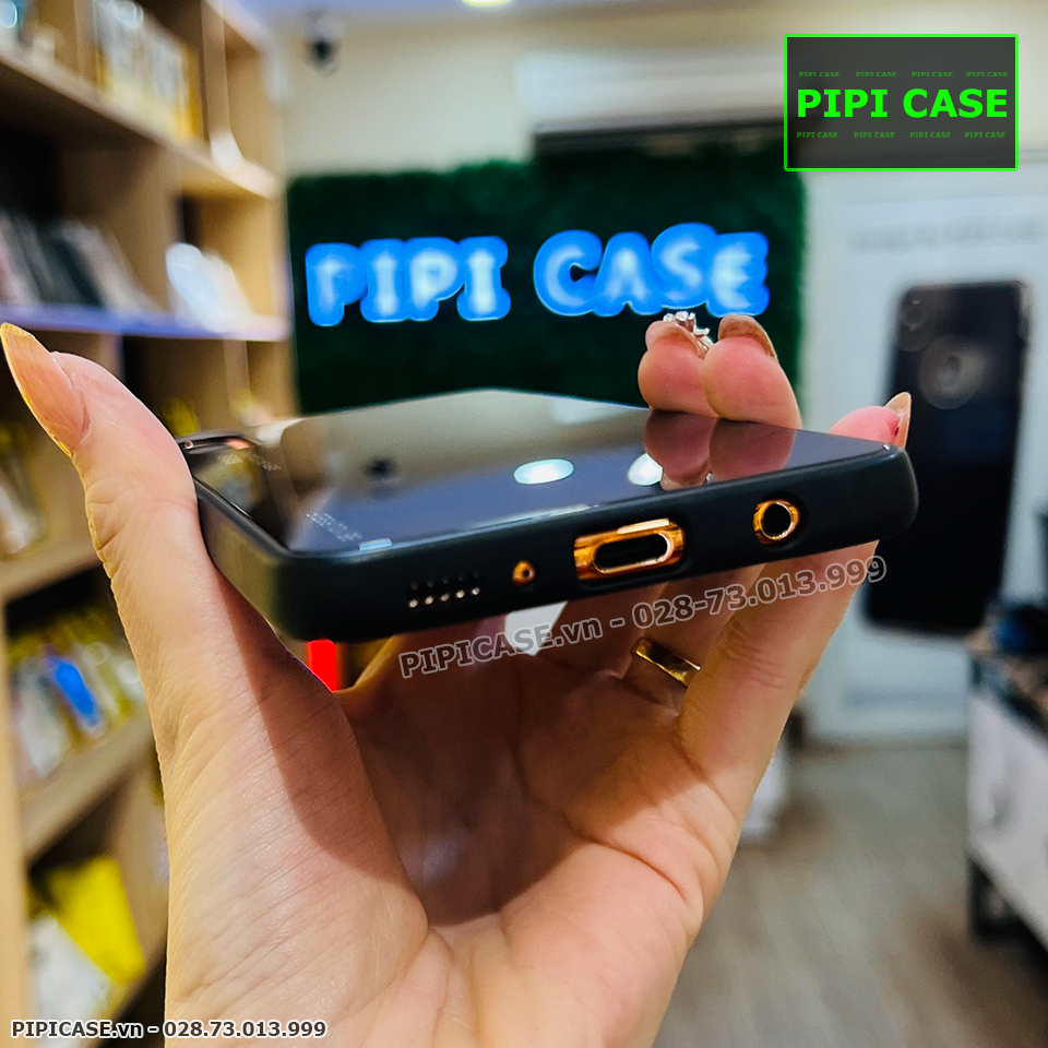 Ốp Lưng Samsung A70 - Glass Two Color - Đen