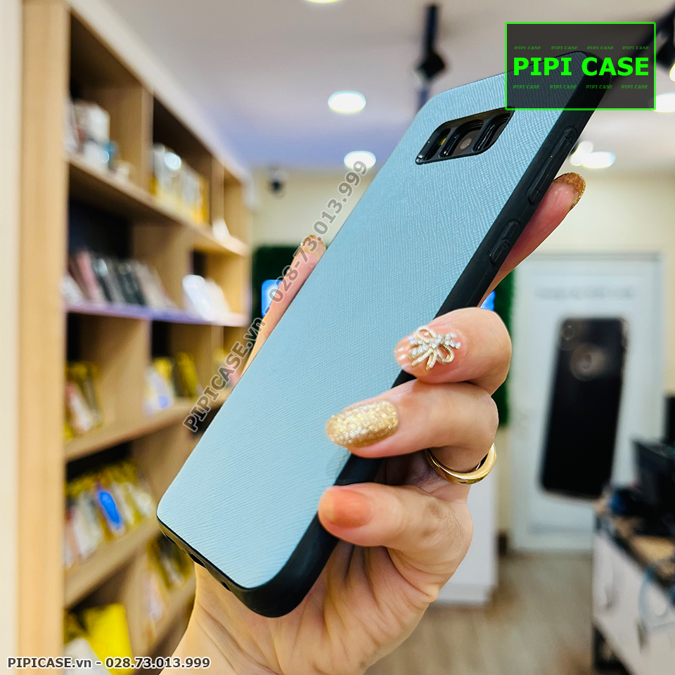 Ốp Lưng Samsung S8 Plus - Simple Da - Xanh