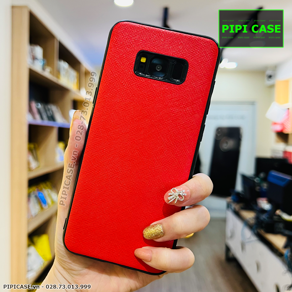 Ốp Lưng Samsung S8 Plus - Simple Da - Đỏ