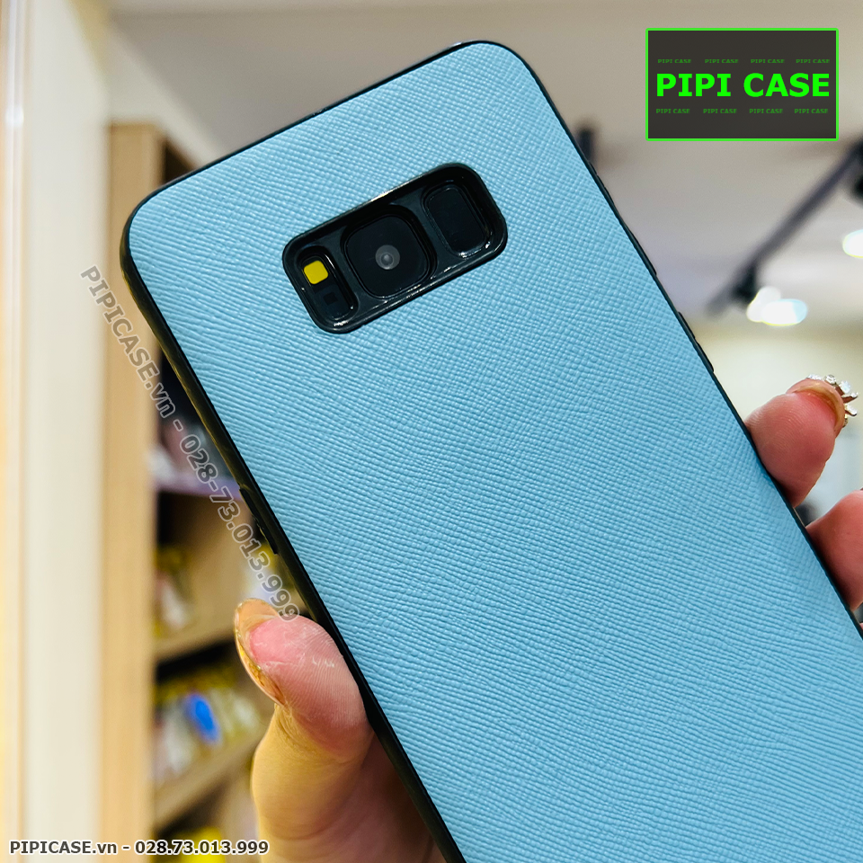 Ốp Lưng Samsung S8 Plus - Simple Da - Xanh