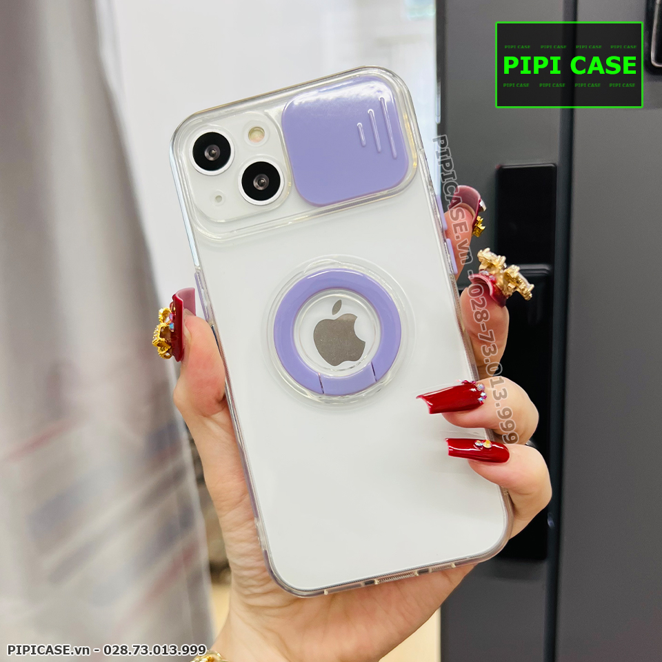 Ốp Lưng iPhone 13 - Pink Bear - Tím