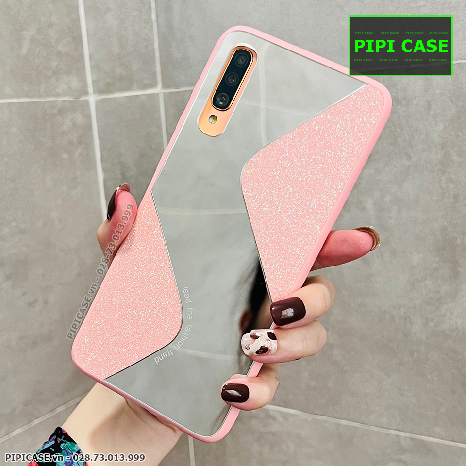 Ốp Lưng Samsung A70 - Glitter Mirror - Hồng