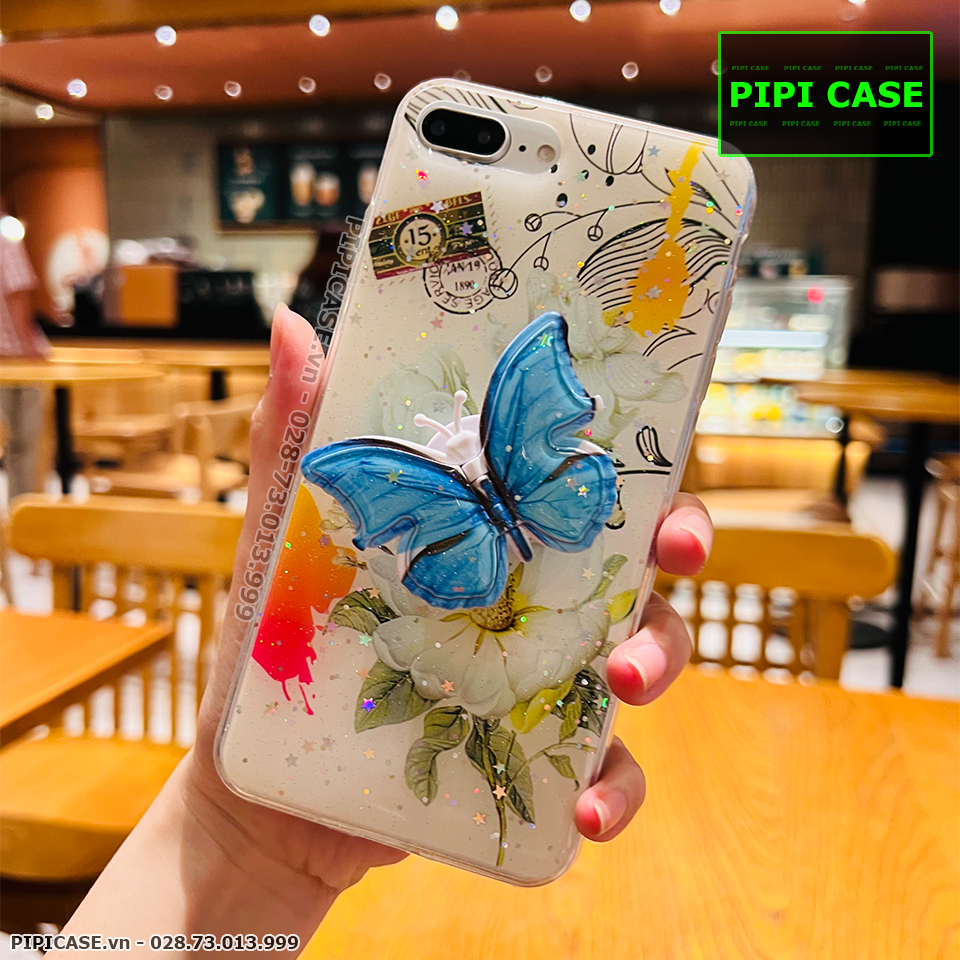 Ốp Lưng iPhone 8 Plus - Iring Butterfly - Xanh