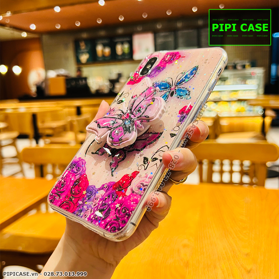 Ốp Lưng iPhone XS Max - Iring Butterfly - Tím