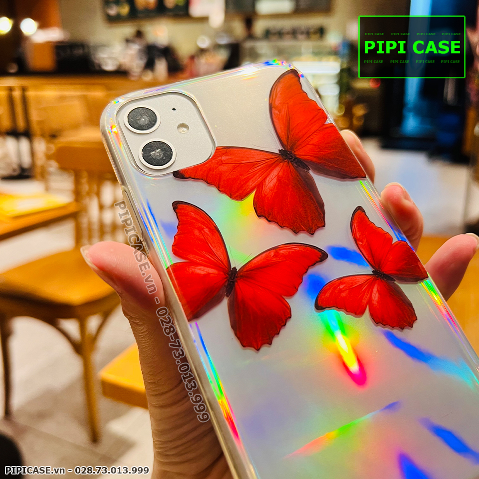 Ốp Lưng iPhone 11 - Butterfly 3 - Đỏ