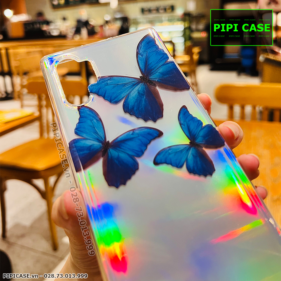 Ốp Lưng Samsung Note 10 Plus - Butterfly 3 - Xanh Dương