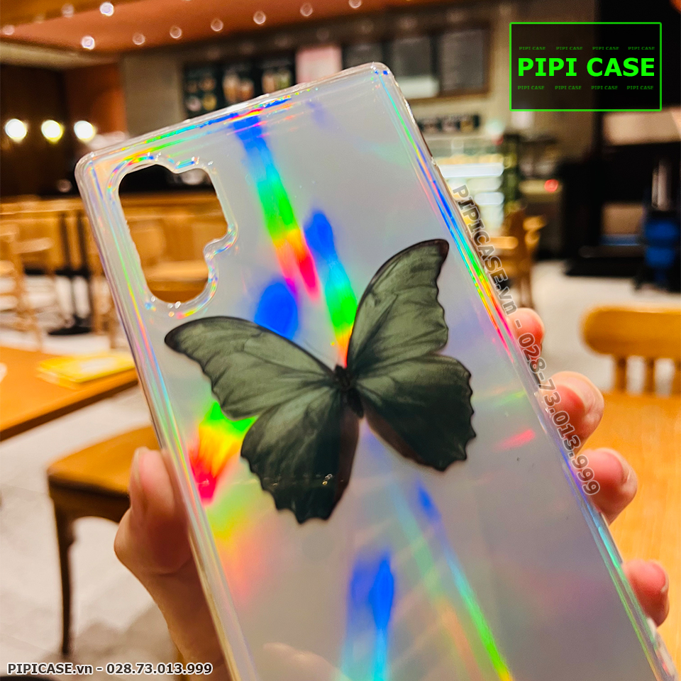 Ốp Lưng Samsung Note 10 Plus - Butterfly - Xanh Lá