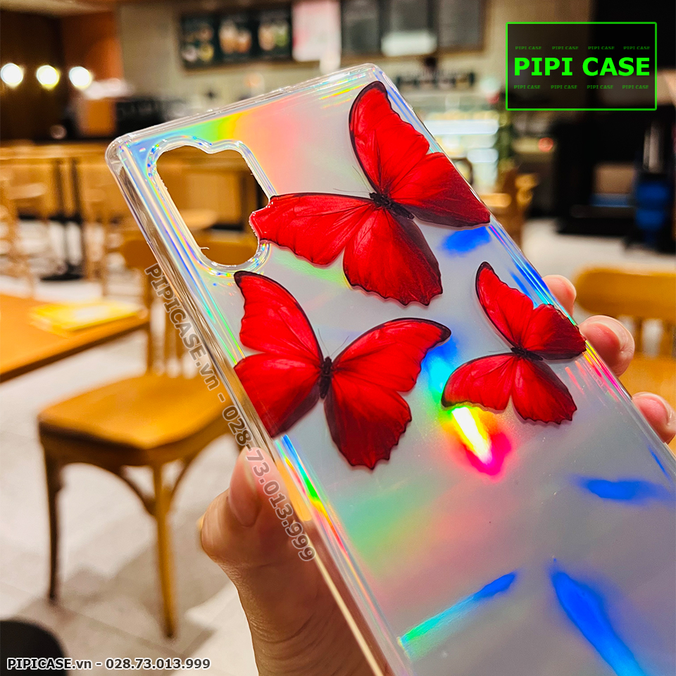 Ốp Lưng Samsung Note 10 Plus - Butterfly 3 - Đỏ