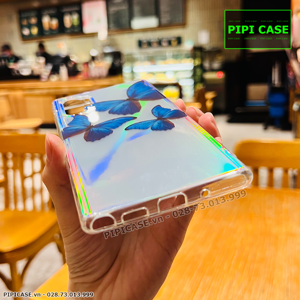 Ốp Lưng Samsung Note 10 Plus - Butterfly 3 - Xanh Dương