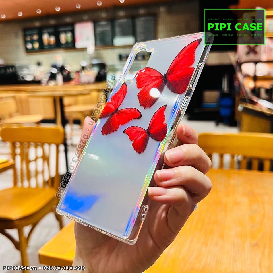Ốp Lưng Samsung Note 10 Plus - Butterfly 3 - Đỏ