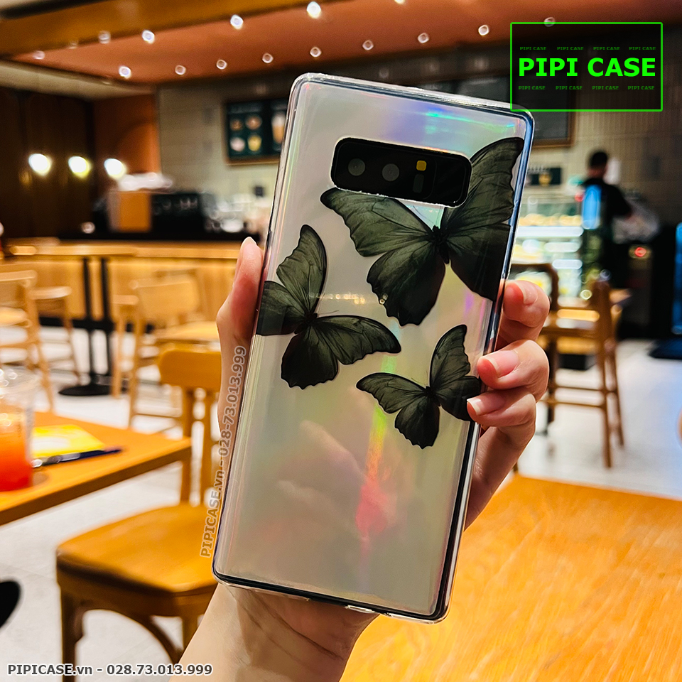 Ốp Lưng Samsung Note 8 - Butterfly 3 - Xanh Lá