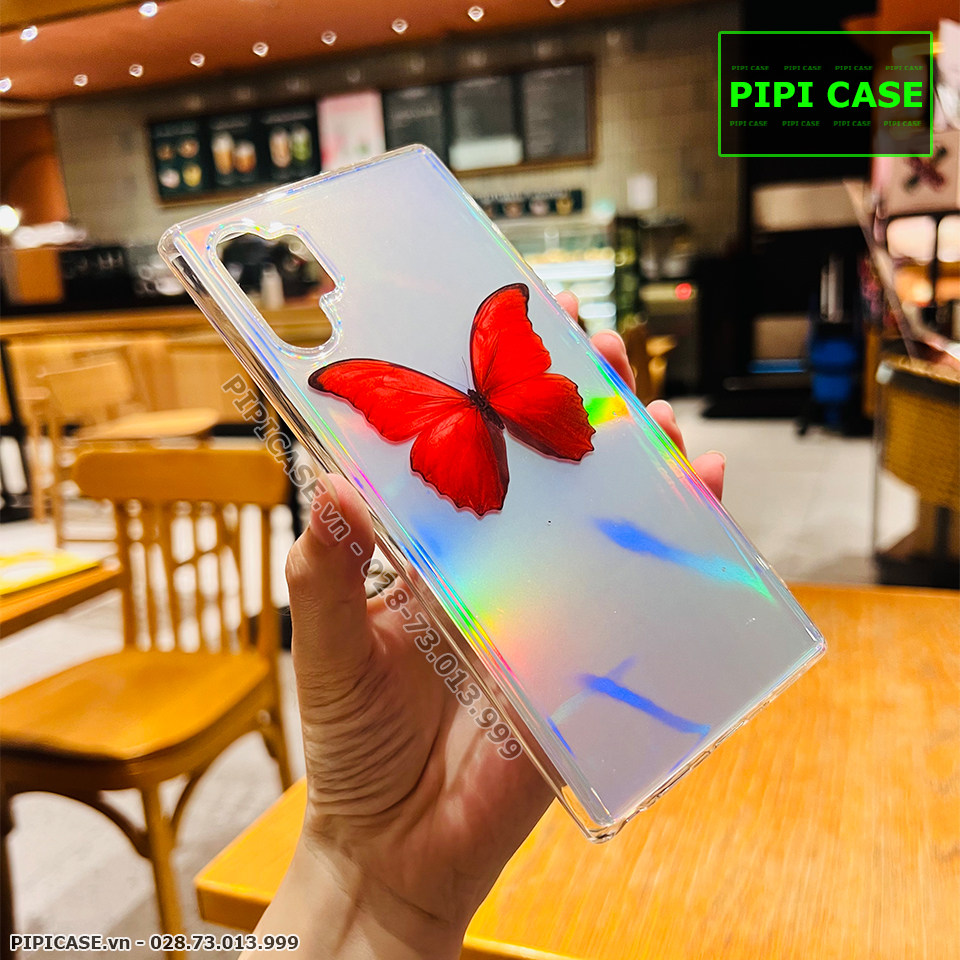 Ốp Lưng Samsung Note 10 Plus - Butterfly - Đỏ