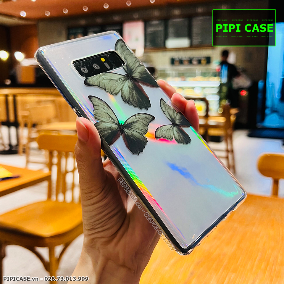 Ốp Lưng Samsung Note 8 - Butterfly 3 - Xanh Lá