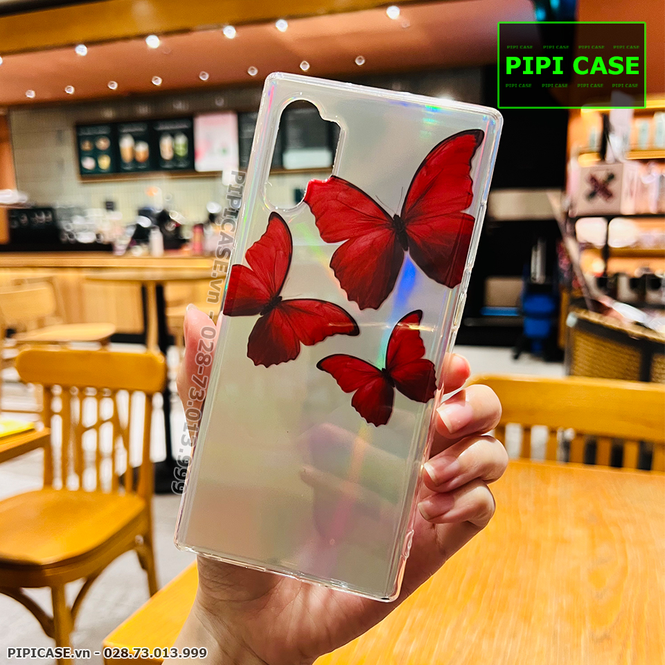 Ốp Lưng Samsung Note 10 Plus - Butterfly 3 - Đỏ
