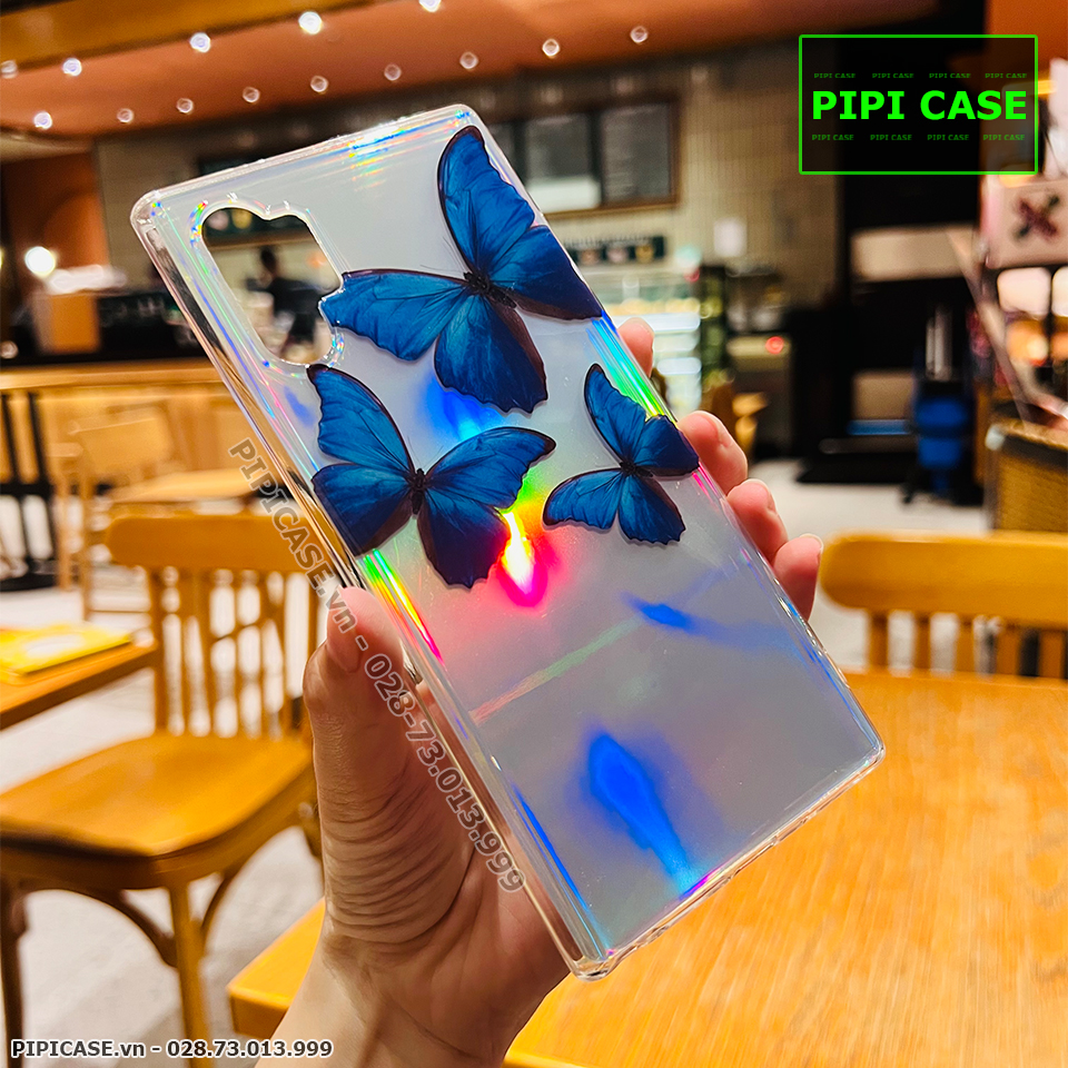 Ốp Lưng Samsung Note 10 Plus - Butterfly 3 - Xanh Dương
