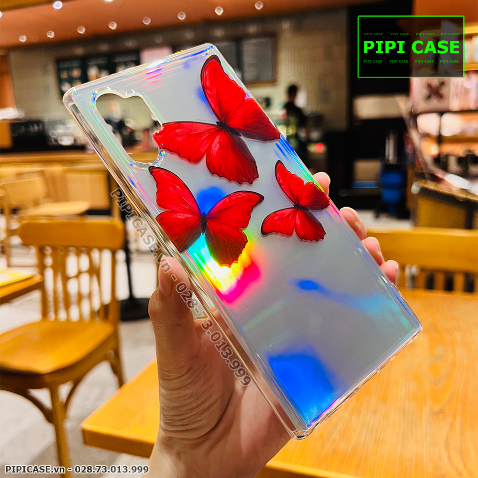 Ốp Lưng Samsung Note 10 Plus - Butterfly 3 - Đỏ
