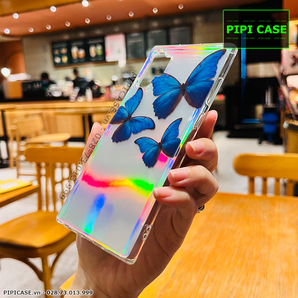 Ốp Lưng Samsung Note 10 Plus - Butterfly 3 - Xanh Dương