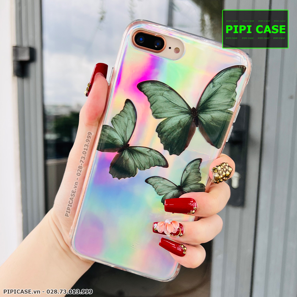 Ốp Lưng iPhone 8 Plus - Butterfly 3 - Xanh Lá