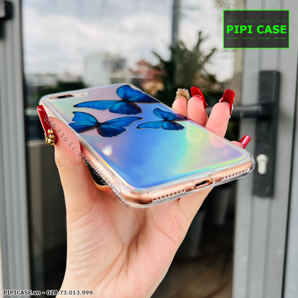 Ốp Lưng iPhone 8 Plus - Butterfly 3 - Xanh Dương