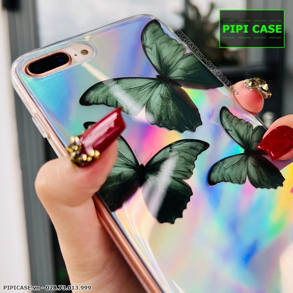 Ốp Lưng iPhone 8 Plus - Butterfly 3 - Xanh Lá