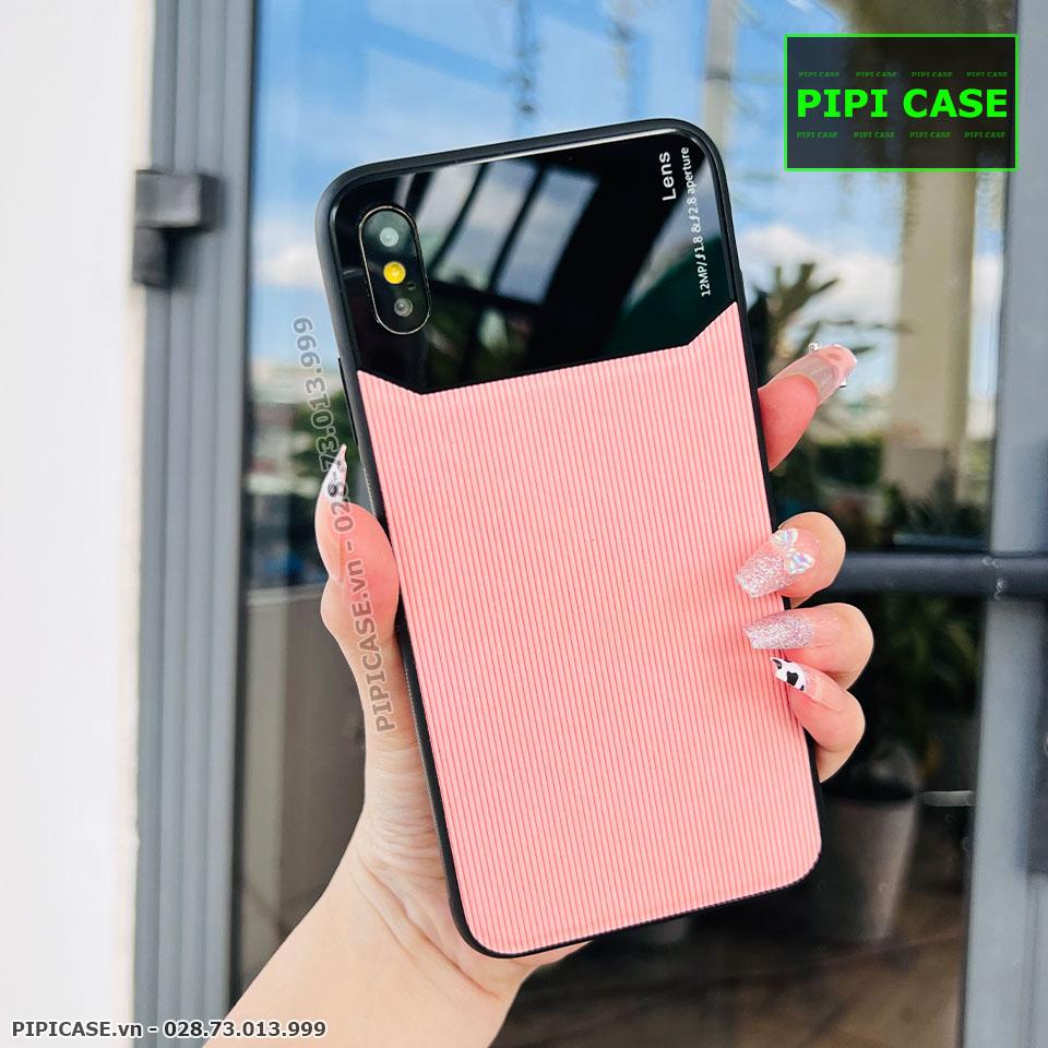 Ốp Lưng iPhone X / XS - Lens Sọc - Hồng