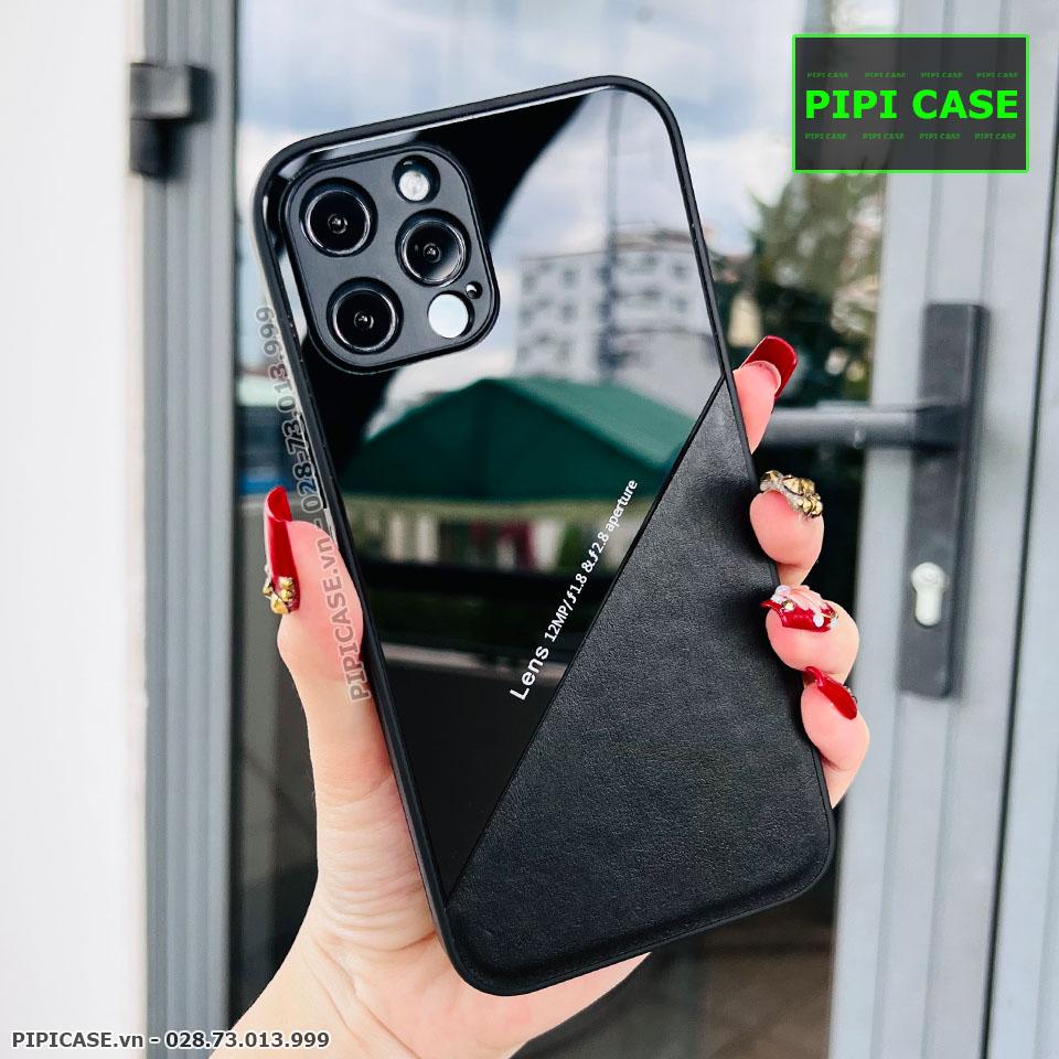 Ốp Lưng iPhone 12 Pro Max - Lens Da - Đen