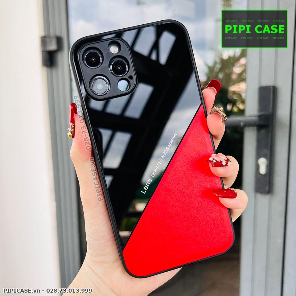 Ốp Lưng iPhone 12 Pro Max - Lens Da - Đỏ