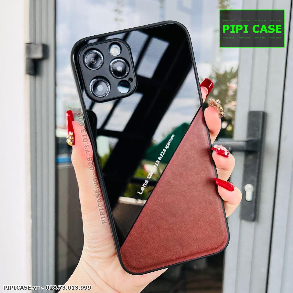 Ốp Lưng iPhone 12 Pro Max - Lens Da - Nâu