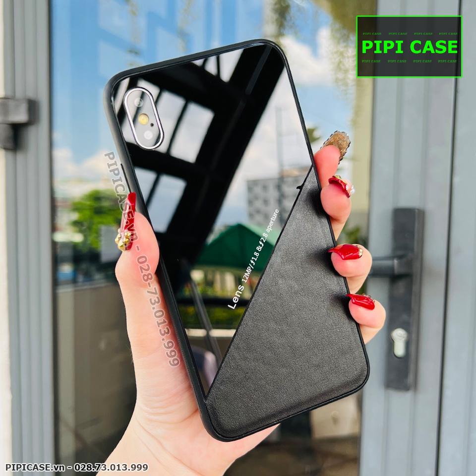 Ốp Lưng iPhone X / XS - Lens Da - Đen