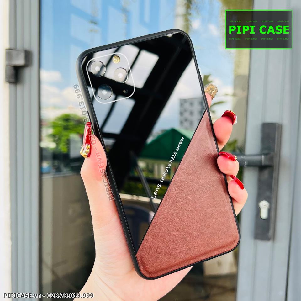 Ốp Lưng iPhone 11 Pro Max - Lens Da - Nâu