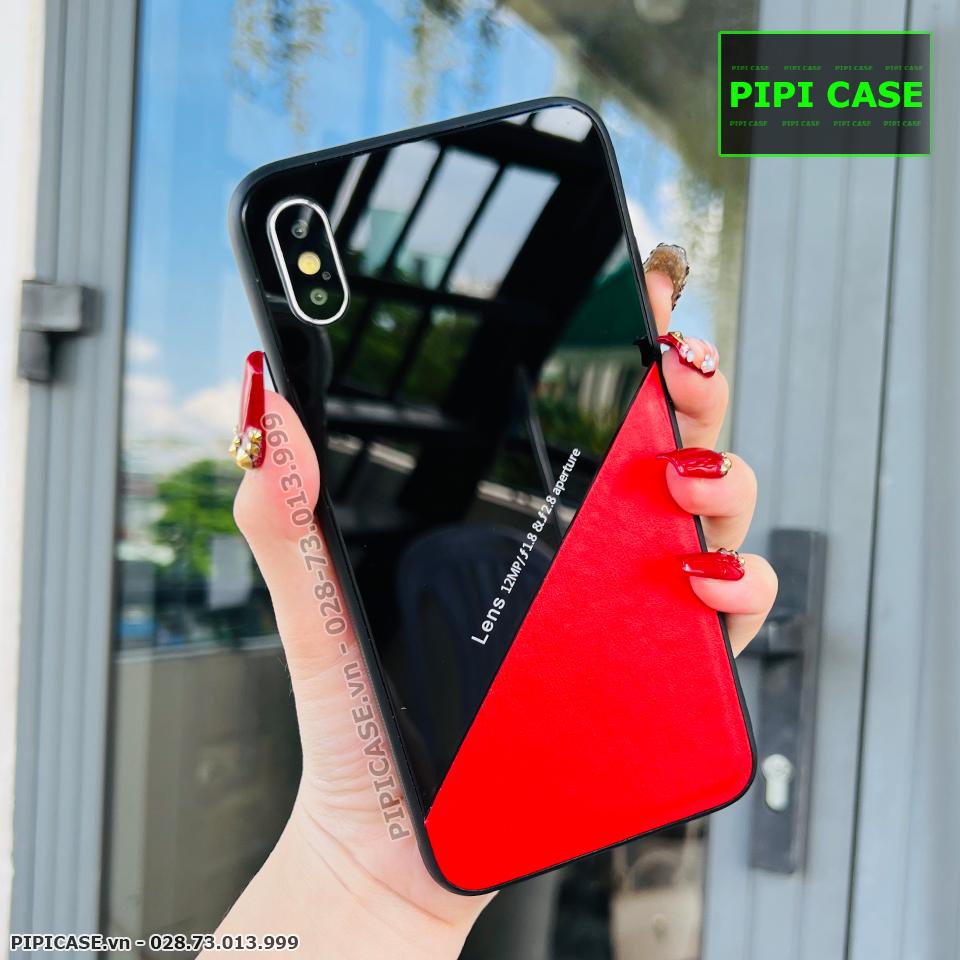 Ốp Lưng iPhone X / XS - Lens Da - Đỏ