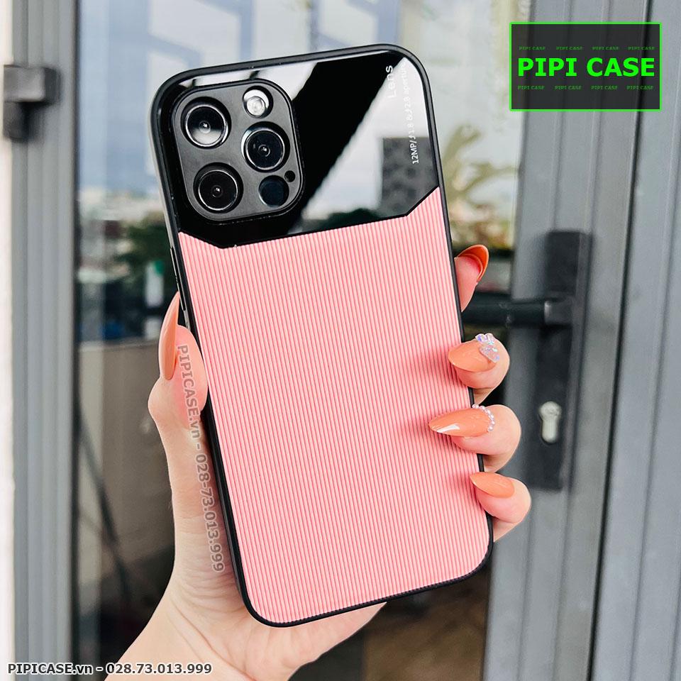 Ốp Lưng iPhone 12 Pro Max - Lens Sọc - Hồng