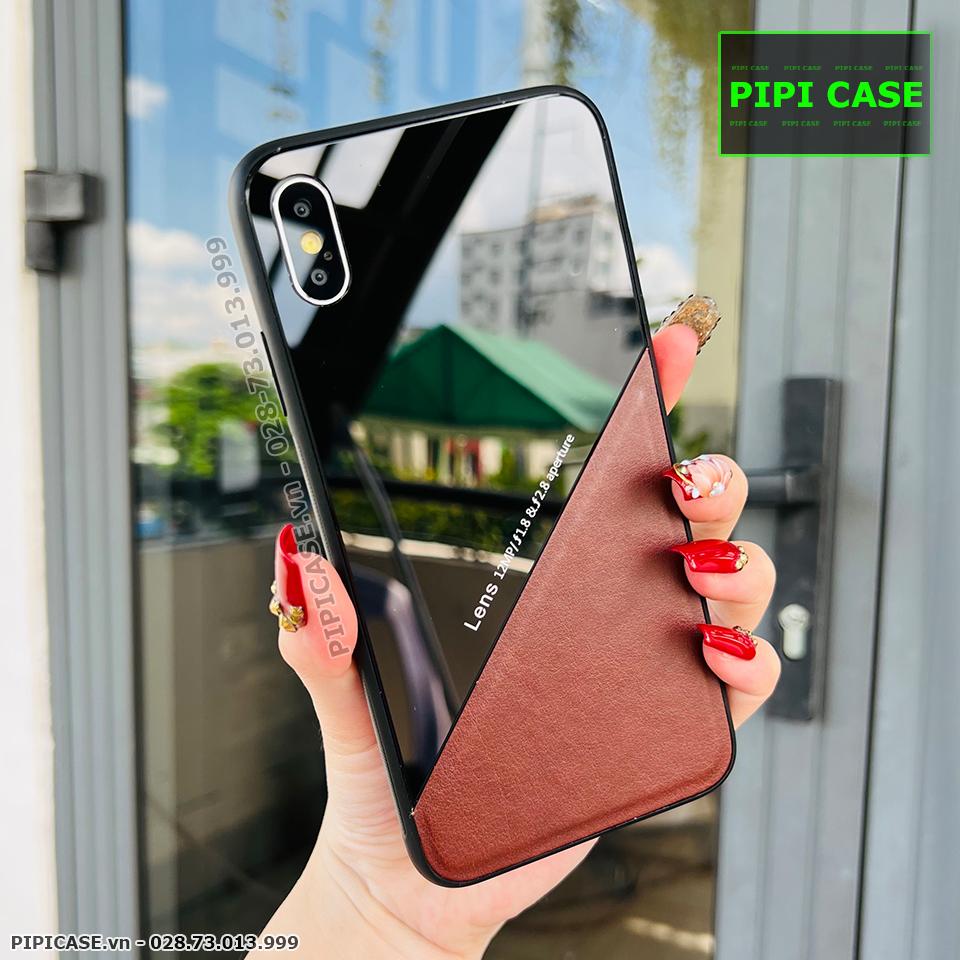 Ốp Lưng iPhone X / XS - Lens Da - Nâu