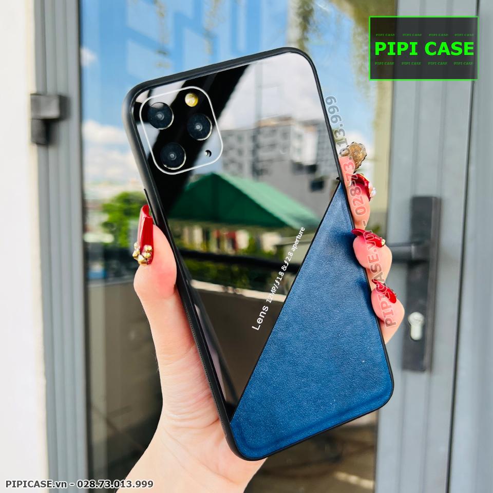 Ốp Lưng iPhone 11 Pro Max - Lens Da - Xanh Dương