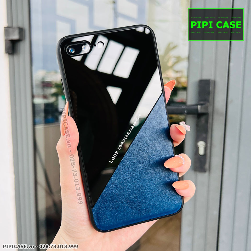 Ốp Lưng iPhone 7 Plus / 8 Plus - Lens Da - Xanh Dương